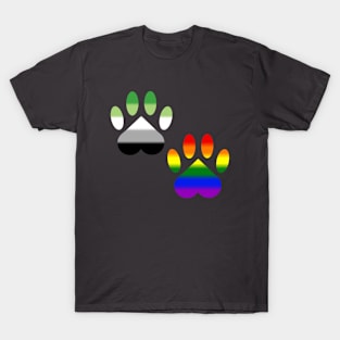 Aro Gay Pride Paws T-Shirt